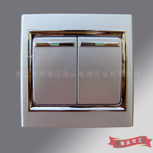 单线制   海乐智能家居220V无线遥控电灯学习型开关插座（二路）