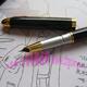 英雄黑漆金夹镶边钢笔