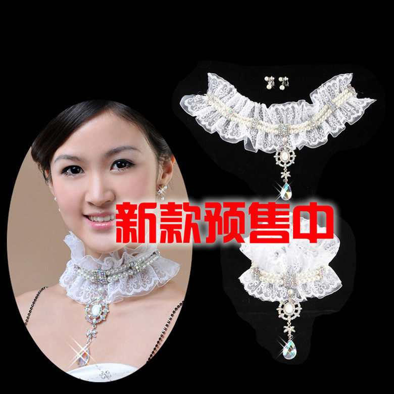 新娘配饰-漂亮新娘新款项链耳环套装/新娘项链XL9982 白色/红色