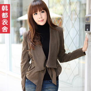  韩都衣舍旗舰店正品牌女装春装新款韩版小外套蝴蝶结系带西装