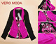 VERO MODA 09秋专柜新款字母长袖T恤配玫红吊脖两件套