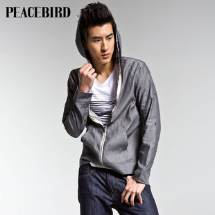  PEACEBIRD 太平鸟男装 魔法男装 个性连帽休闲夹克卫衣