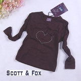 家家宝贝 ScottFox女童钻石心蝴蝶结 褐色T恤 sf010517