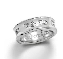 * Venta al por mayor Tiffany Tiffany 1837 anillo de plata * ronda