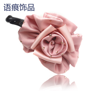  语痕饰品韩国水钻香蕉夹新娘发卡发饰韩版结婚花朵头饰竖夹A32