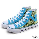 包邮Vancl/凡客诚品Cool彩绚丽高帮帆布女鞋 黑黄色