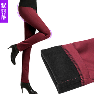  秋冬胖mm 加绒加厚打底裤大码显瘦女裤子 抓绒保暖裤女士