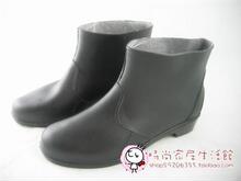 特价! 防雨鞋 水鞋 仿皮鞋设计短靴 女式胶鞋 超值皮靴 单雨靴 黑
