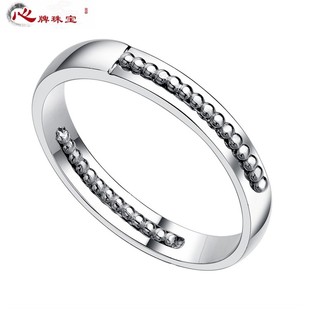  周大福款  PT950  铂金  情侣  结婚  对戒－－珍爱