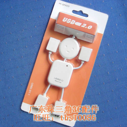 超人气 出厂价 直销 卖疯了！小人形USB 2.0扩展HUB 1拖4 分线器