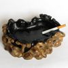 雅轩斋红木工艺品烟灰缸，实木大号黑檀木质，根雕烟缸摆件创意个性