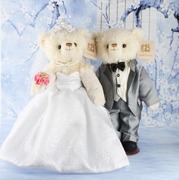 林海博婚纱泰迪熊结婚熊情侣(熊情侣)对熊毛绒(熊，毛绒)布艺玩具压床娃娃送礼物