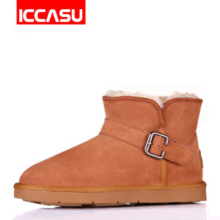  新款iccasu正品雪地鞋新款雪地靴冬低筒5859情侣女男靴子