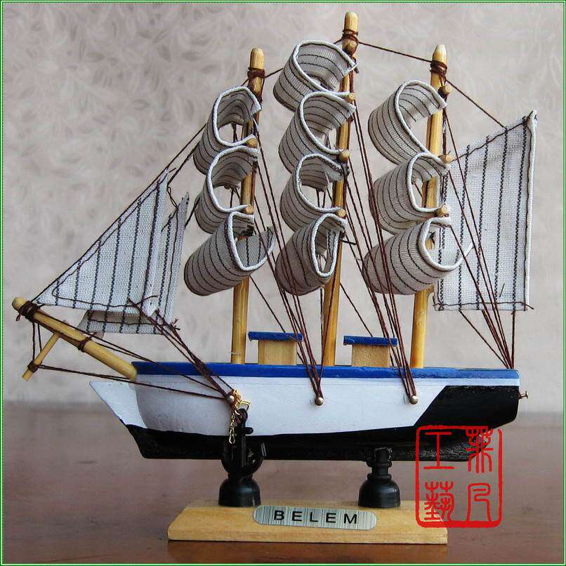 160mm手工木制帆船模 家具摆设 创意 新奇 商务礼品 十个款可选