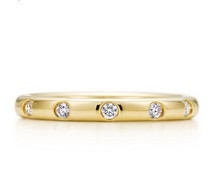 TIFFANY plata de ley 925 de oro anillo de diamantes de todos los simples