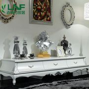 电视柜新古典(新古典)橡木雕花，地柜欧式银箔，储物简约白色烤漆整装法式客厅