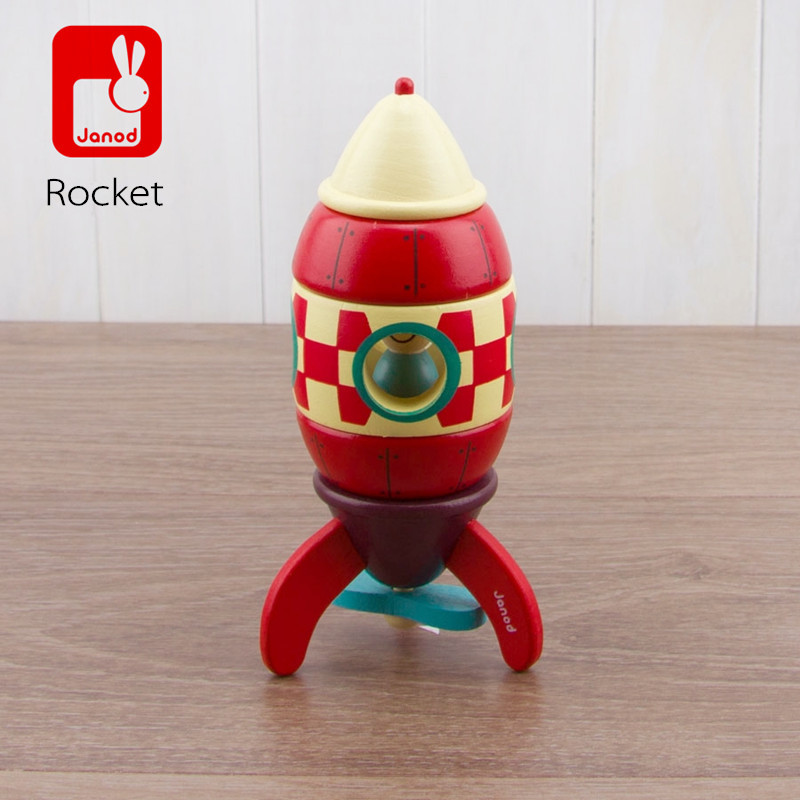 法国品牌木玩男宝最爱火箭磁性拆装玩具 拼装