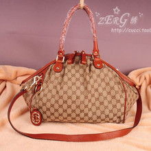 GUCCI女包2010新款古奇女包1:1古驰223974杏布土黄帆布单肩斜挎包