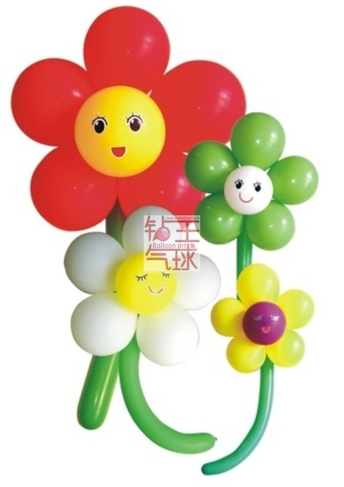 气球花布景墙壁柱子装饰点缀钻王气球装饰艺术公司年会背景造型球