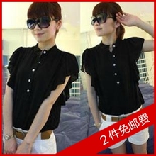 胖妹妹夏装大码女装2012新款韩版夏装新品显瘦遮手臂短袖衬衫上衣