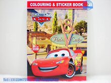 ☆阿源精品☆超酷 迪斯尼汽车总动员Cra 带贴纸填色本 画图本