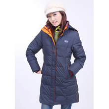 恒源祥羽绒服女式中长款 B-6802 经典大方藏青