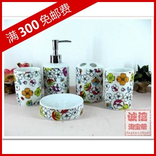 促销！现代礼品 卫浴洁具五件套 牙刷架 漱口杯 肥皂盒 洗手液瓶