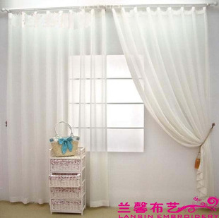 纯白色棉十字棉麻，亚麻纱窗纱窗帘客厅卧室，书房阳台工程