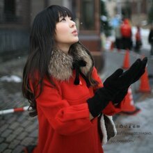 缤纷圣诞雪地精灵甜美红精致气质大衣套价