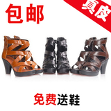 真皮女鞋韩版凉鞋罗马鞋高跟鞋坡跟鞋真皮凉鞋高跟凉鞋新款凉鞋