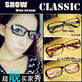 G2 pretty the MOL / Korea retro glasses frame influx of men and women big black box non-mainstream Leopard frames with plain glass lenses