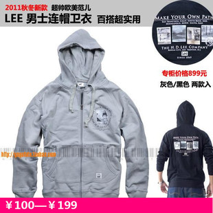  秋冬新款 LEE原单男士连帽卫衣 百搭纯棉帽衫 邮戳纪念版狂减
