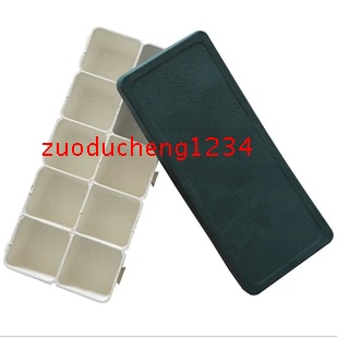 10格深绿色软盖调色盒 水粉调色盒 10格颜料调色盒