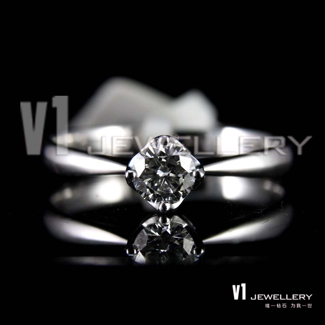 -V1钻石-Tiffany四爪皇冠款GIA裸钻证书50分3EX切工E色VS1钻戒 -V1钻石-Tiffany四爪皇冠款GIA裸钻证书50分3EX切工E色VS1钻戒
