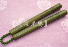 顶级绿檀 实战沉水硬木 双节棍双截棍两节棍二节棍 送棍套伞绳