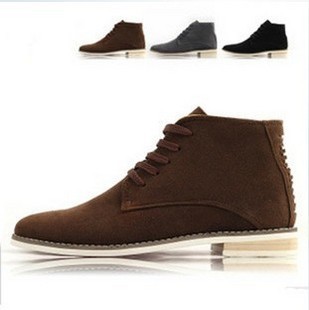  12男式短靴C个性高帮靴英伦皮靴百搭韩版尖头牛仔靴日常休闲男鞋