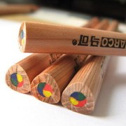 马可彩色铅笔 原木彩虹铅笔 DIY日记制作 儿童涂鸦铅笔 4色彩芯