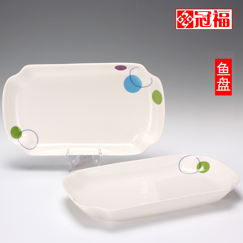 冠福厨房团圆创意餐具 12寸陶瓷长方盘 特价鱼盘子碟子微波炉适用 冠福厨房团圆创意餐具 12寸陶瓷长方盘 特价鱼盘子碟子微波炉适用