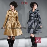 雅尼拉品牌女装09春装最新款热卖韩版长款双排扣风衣大衣外套9196