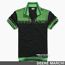 【5折】DEERE MARCHI莱卡印花纯棉翻领男士短袖polo衫 ZR002黑