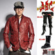 男士外套上衣红色仿皮外衣褶皱个性朋克J-710-102仿皮衣服