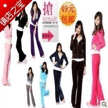 2012新款休闲套装韩版卫衣天鹅绒运动服套装修身显瘦女 春...