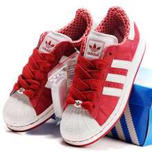 2010新！阿迪达斯ADIDAS女鞋 三叶草女鞋 板鞋女款 鞋子 巨星红白