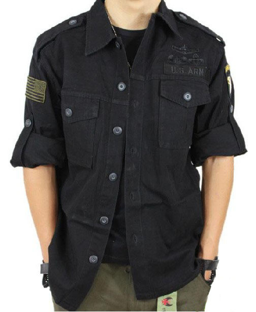 【戶外休閑服飾】促銷價新款男式長短兩用襯衫黑色軍迷襯衣戰術在類目 戶外/登山/野營/旅行用品, 軍迷服飾/軍迷用品, 迷彩服/軍迷服/作訓服, 襯衫中 - 來自Buy2taobao.com提供專業的淘寶代購服務