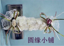 ★米色玫瑰长门把套(2个装)★非常精致的&mdash;蕾丝门把手套