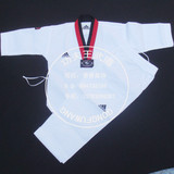 厂家促销 经典简洁款式AD阿迪达斯<span class=H>adidas</span>儿童条纹跆拳道服