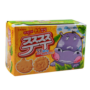  韩国进口食品零食 Crown可拉奥小动物饼干 可瑞安猪猪儿童饼干60g