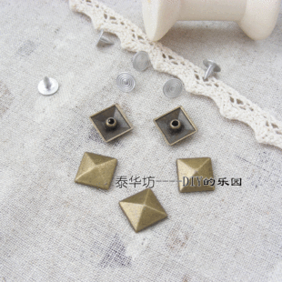  DIY配件/DIY撞钉/朋克铆钉/DIY柳钉/方形钉 12MM,2色