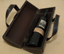 酒瓶套红酒盒酒套高级鳄鱼纹收藏实用圆桶形礼品盒外贸欧式SH017