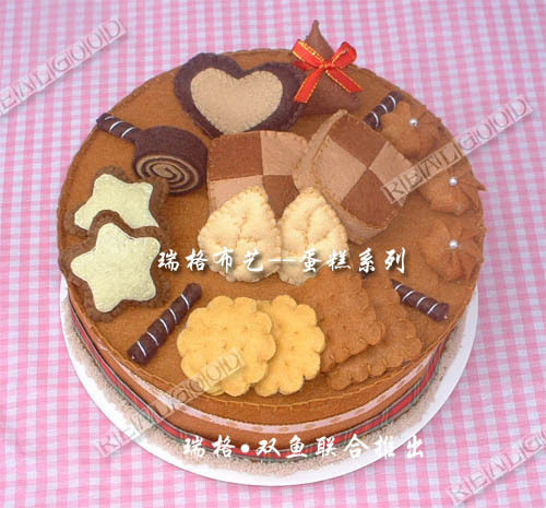 4115 手工DIY/不织布材料包--圆形蛋糕 咖啡饼干